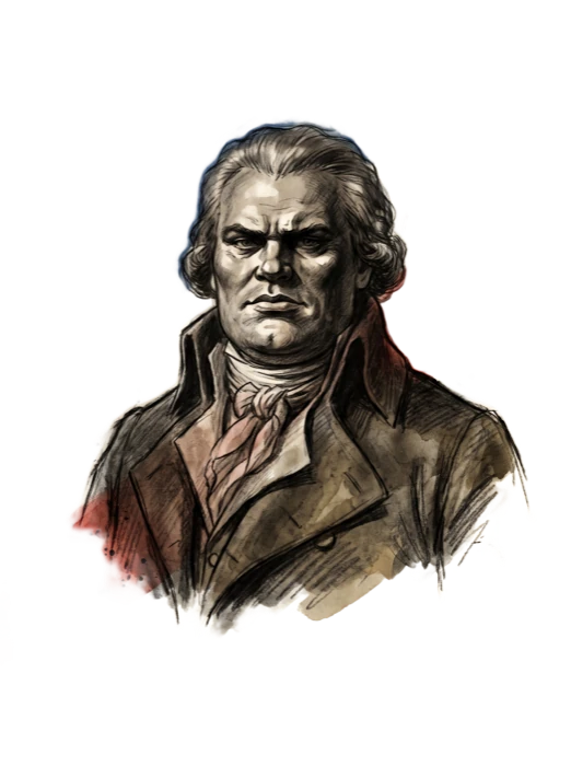 Illustration de Georges Danton à l'aquarelle